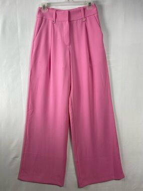 Anthropologie Exquise Pants Wide Leg Trousers XS Pink Feminine Careerwear Work